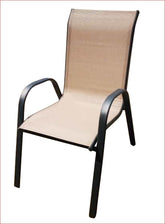 Seasonal Trends 50601 Sling Stack Chair, 21.65 in W, 27 in D, 35.82 in H, Polyester, 2 Tone Tan